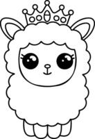 Cute llama sleeping peacefully with fluffy appearance and relaxed expression vector