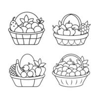 Fresh Fruit Line Art Illustration vector