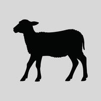 Black sheep silhouette on a gray background vector