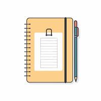 Notebook with pen and clipboard illustration vector