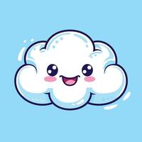 A cartoon cloud with a smile on it vector