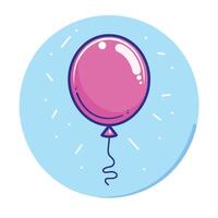 A pink balloon with a blue background vector