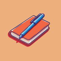 A notebook with a pen on top of it vector