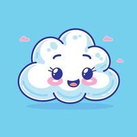 A cartoon cloud with eyes and a smile vector