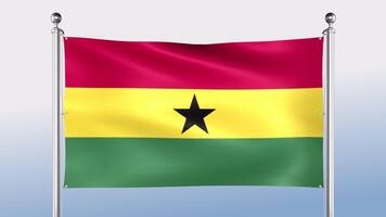 Ghana Flag Hangs On The Pole On Both Sides video