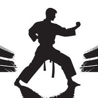 silhouette karate being training vector