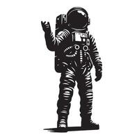 silhouette of astronaut in the space vector