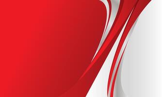 Red white abstract wave curved background vector
