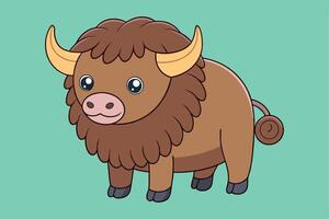 Adorable Bison Graphic For Web And Print , Premium Bison Illustration For All Creative Projects vector