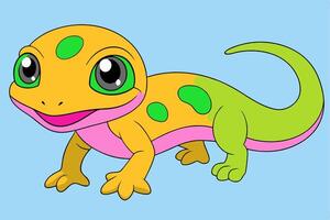 Adorable Lizard Graphic For Web And Print. Premium Lizard Illustration For All Creative Projects. vector