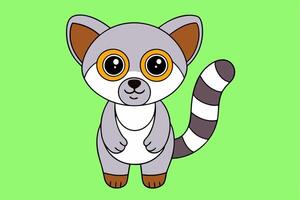 Adorable Lemur Graphic For Web And Print. Premium Lemur Illustration For All Creative Projects vector