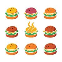 Set of burger icon art illustration vector