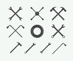Various tools and tools icons on a white background vector