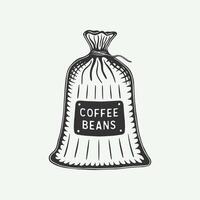 A bag of coffee beans with the word coffee beans written on it vector
