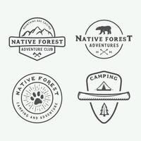 Four different logos for native forest adventure club vector