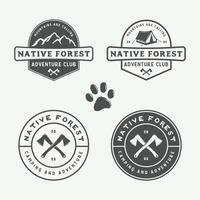 Four different logos for native forest vector