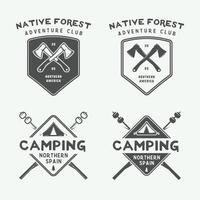 Four different logos for the native forest adventure club vector