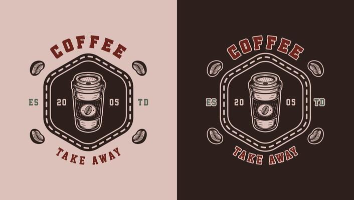 Two coffee logos with the words coffee take it easy