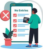 A flat illustration of a character having task error vector