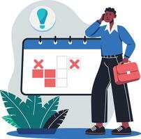 No schedule flat illustration if a character vector