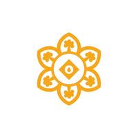 Mandala icon ornamental design element. Template for laser cutting vector