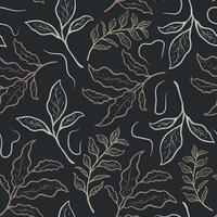 simple leave drawn leave pattern design vector