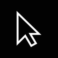 Computer mouse cursor icon on black background. vector