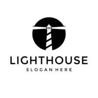 simple lighthouse logo element on white background vector