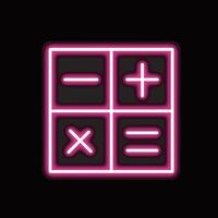 neon calculator isolated on black background. vector