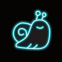 neon snail isolated on black background. vector