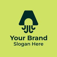 combination of letters and octopus in the logo vector