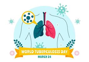 Flat Style World TB Day Design Featuring Healthcare and Awareness Concepts vector