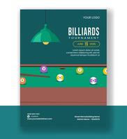 Billiards Game Illustration Templates for Vertical Poster Design Projects vector