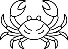 Simple Line Art Drawing of a Crab Ocean Creature Illustration vector