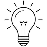 Bright Idea Lightbulb Symbol, Innovation, Creativity, Solution, Inspiration vector