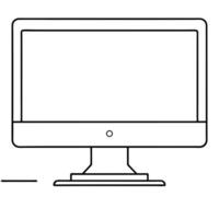 Simple Line Art Desktop Computer Screen Monitor Display vector