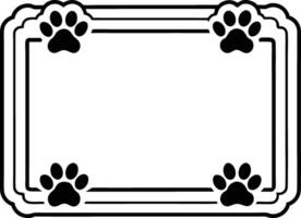 Paw Print Border Frame Pet Photo Design Template vector