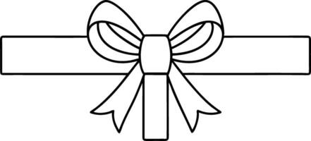 Simple Outline Bow on Rectangular Gift Box Banner Design vector