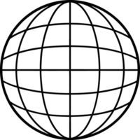 Simple Globe Graphic Lines, Latitude, Longitude, World Map vector