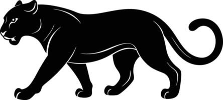 Black Panther Silhouette Majestic, Wild, Powerful, Walking, Feline, Predator, Strong, Graceful, Eleg vector