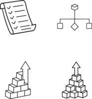 Project Management Icons Checklist, Hierarchy, Growth, and Success vector