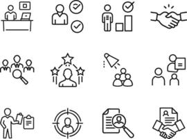Recruitment Icons Hiring, Selection, Teamwork, and Success vector