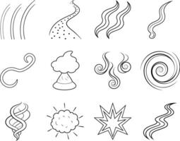 Abstract Nature Elements Wind, Smoke, Swirl, Explosion, Path vector