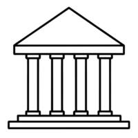 Classical Building Structure Four Pillars, Gable Roof, Temple Design vector