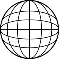 Global Grid Lines Earth Sphere, World Map, Latitude, Longitude, Geometric Pattern vector