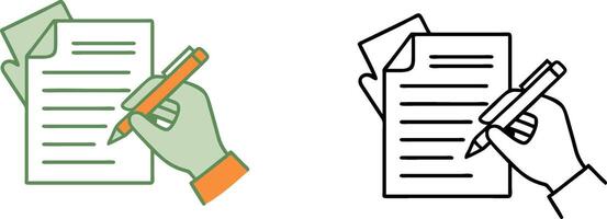 Handwriting Document Notes, Writing, Signing, Paper, Pen, Filling, Form, Sketch, Illustration vector