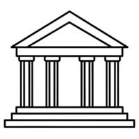 Classical Temple Architecture Columns, Pediment, and Steps Design vector
