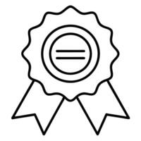 Award Seal Badge Ribbon Outline Icon Graphic Design Element vector