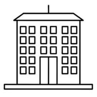 Simple Line Drawing of a MultiStory Building Illustration vector