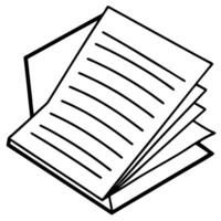 Open Notepad Paper Sheets Lines Writing Document Book vector